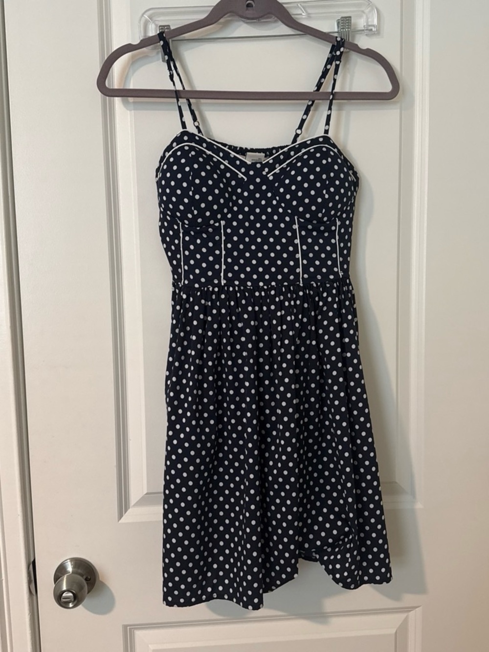 American Rag Navy Blue and White Polka Dot Sundress
